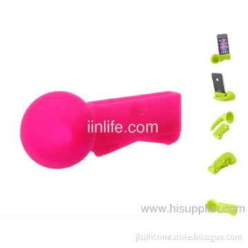 Cute Portable Colorful Silicone Horn Stand Amplifier Speaker For Iphone 4 4s 4g 